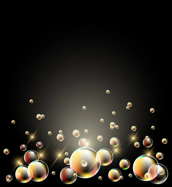 Glowing background with stars and bubbles — Stock Vector