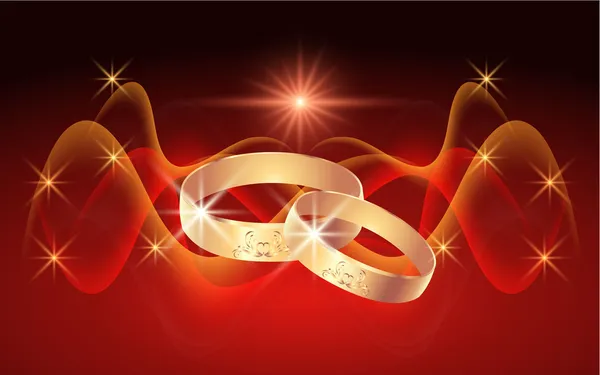 Anéis de noivado apaixonados — Vetor de Stock
