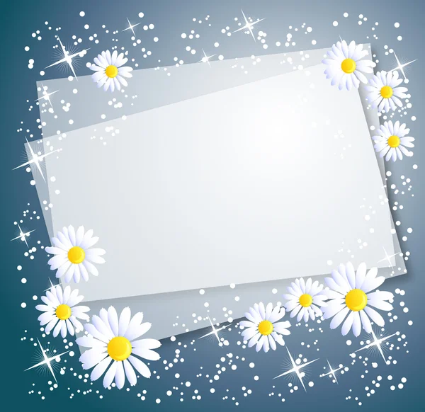 Fond floral avec des étoiles et un endroit pour le texte ou la photo — Image vectorielle