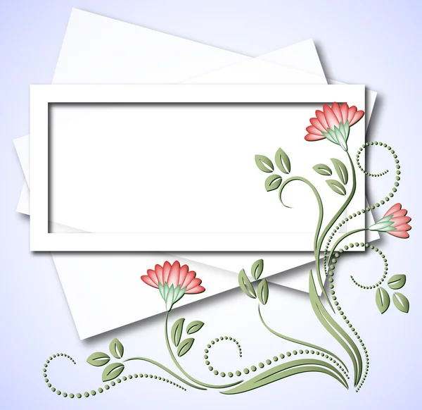 Arrière-plan pour texte ou photo avec des fleurs — Image vectorielle