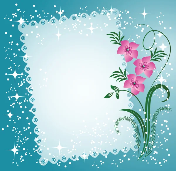 Serbet dengan pinggiran berenda dengan bunga - Stok Vektor