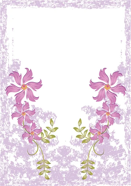 Tarjeta Grunge con flores — Archivo Imágenes Vectoriales