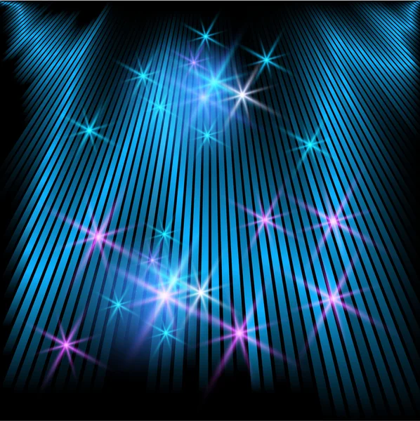 Arrière-plan avec rayures brillantes et étoiles — Image vectorielle