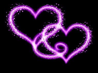 Abstract glowing hearts clipart