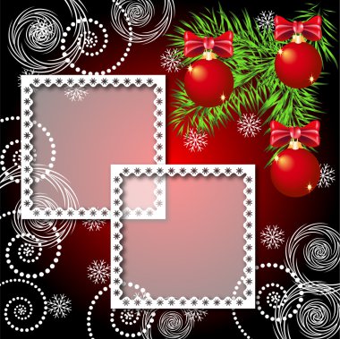 Christmas background with photo frame clipart