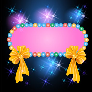 Billboard with bows and glowing stars clipart