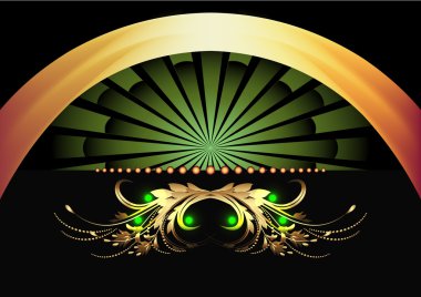 Background with golden ornament clipart