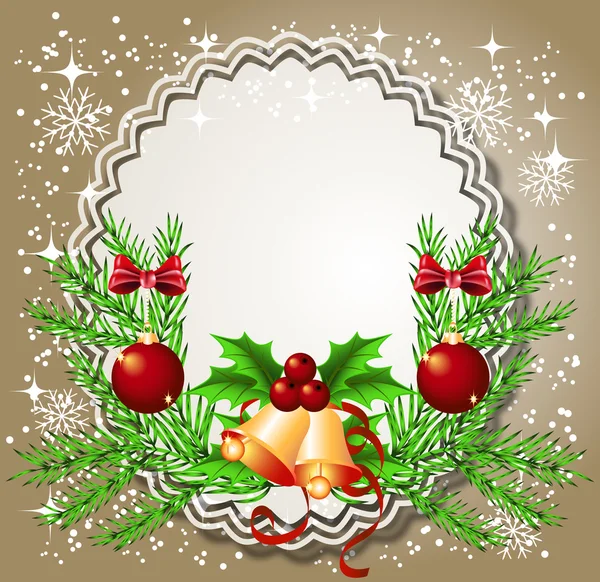 Рождественский фон с рамкой — стоковый вектор