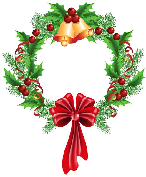 クリスマス飾りの花輪 — ストックベクタ
