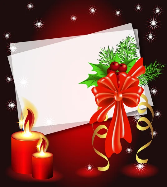 有蜡烛的圣诞背景 — 图库矢量图片