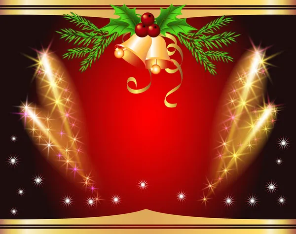 Weihnachtlicher Hintergrund mit Gruß und Glocken — Stockvektor