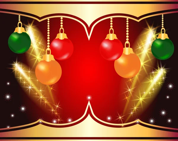 Рождественский фон с салютом и фейерверком — стоковый вектор