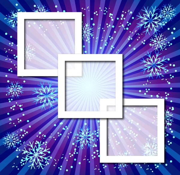 Jul bakgrund med fotoram — Stock vektor