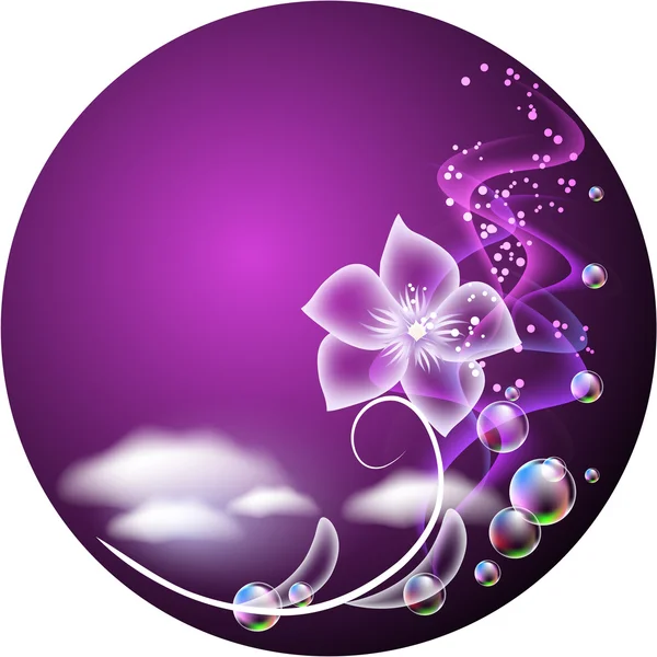 Hintergrund mit transparenter Blume — Stockvektor