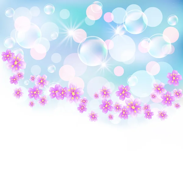 鲜花和光散景 — 图库矢量图片