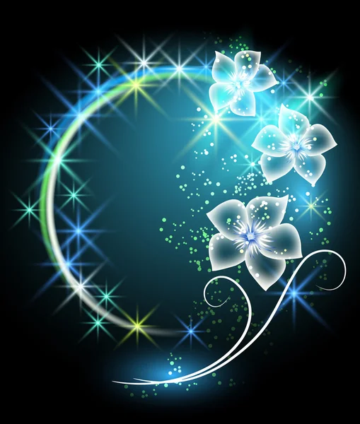 Fleurs et étoiles — Image vectorielle