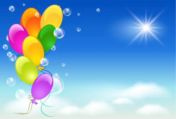 Ballonger på himlen — Stock vektor