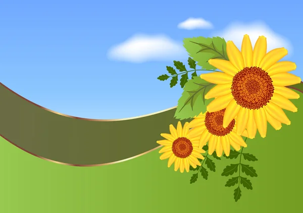 Abstrakter Hintergrund mit Sonnenblumen — Stockvektor