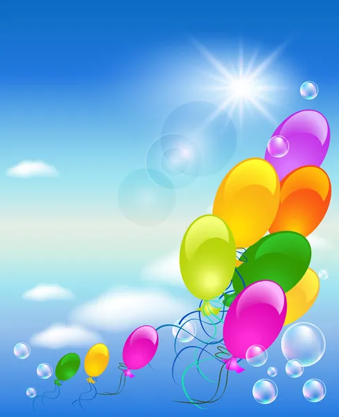 Balões no céu — Vetor de Stock