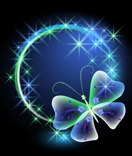 Fond lumineux avec papillon — Image vectorielle