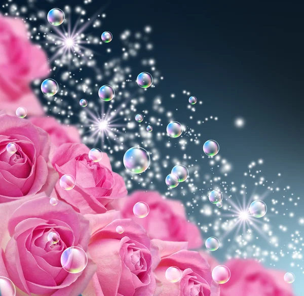Розы и пузыри — стоковое фото
