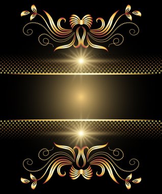 Background with golden ornament clipart