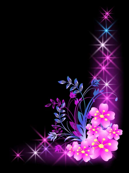 Flowers and stars — Stock Vector