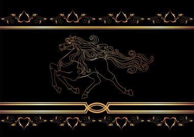 Golden horse clipart