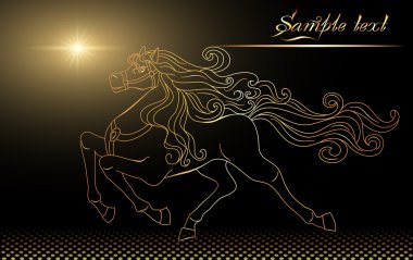 Golden horse clipart