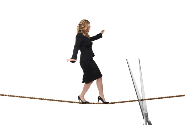 Žena na laně — Stock fotografie