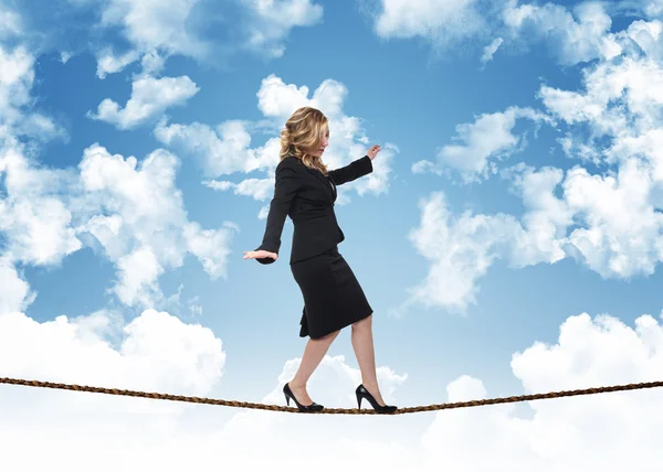 Woman on rope — Stock Photo, Image