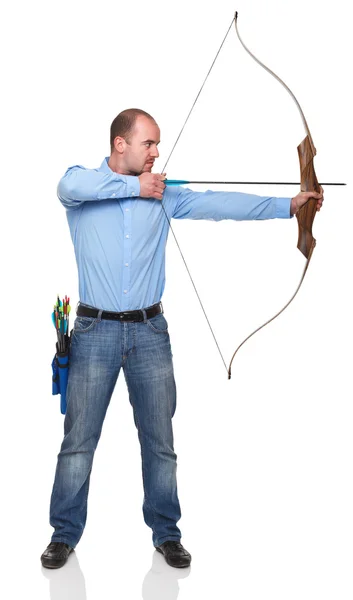 弓を持ったビジネスマン — ストック写真