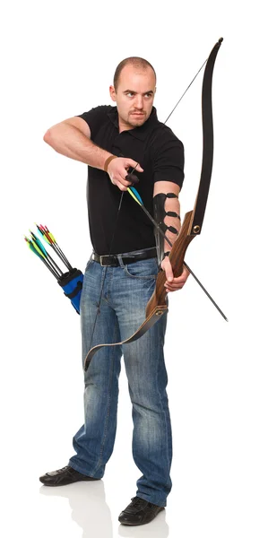 Man with bow — Stock Photo, Image
