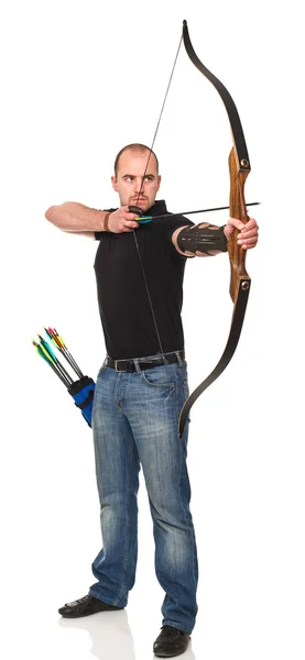 Man with bow — Stock Photo, Image