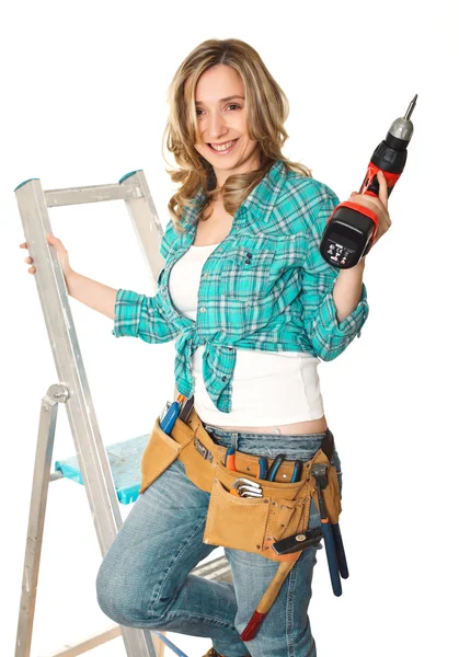 Heimwerkerin bei der Arbeit — Stockfoto