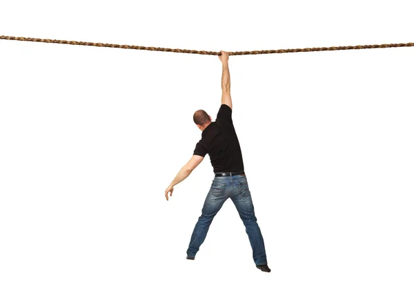 Homem na corda — Fotografia de Stock