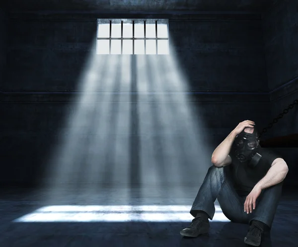 Man in prison — Stock Photo, Image