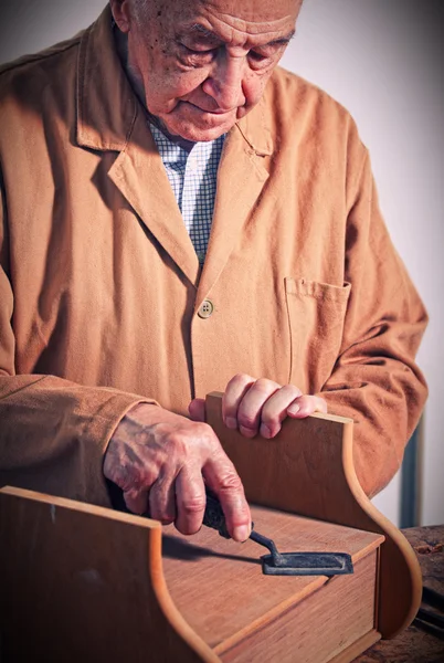 Senior carpenter — Stock fotografie