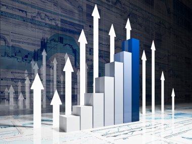 Financial graph chart clipart