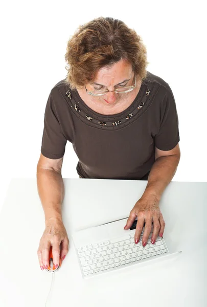 Mujer mayor en el trabajo — Foto de Stock