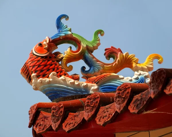 Čínský chrám střešní dekorace — Stock fotografie