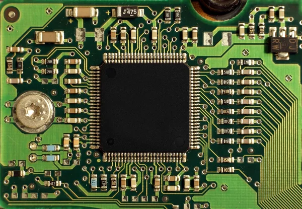 Makroabbild eines Festplattencontrollers — Stockfoto
