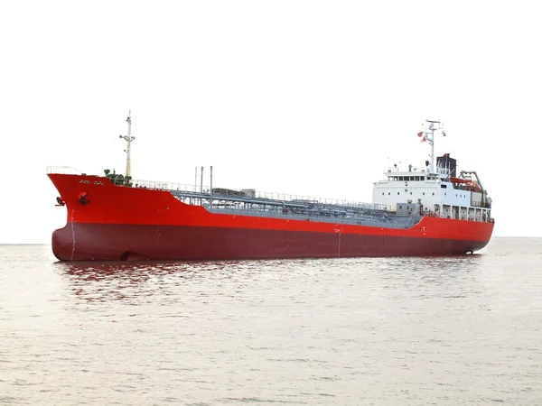 Nagy piros olajszállító tartályhajó — Stock Fotó