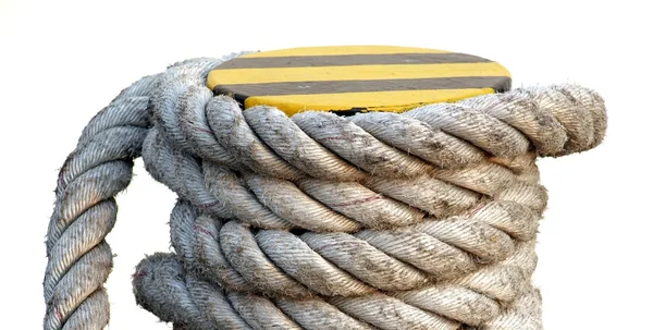 Mooring Post with Rope — Stock Photo, Image
