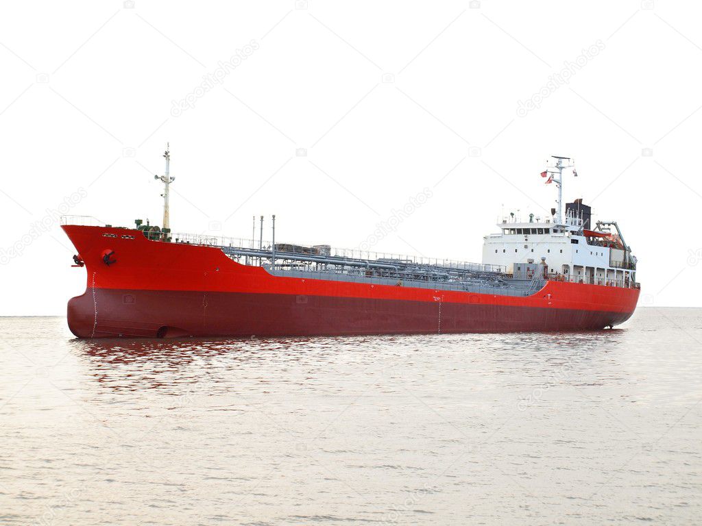 Large Red Oil Tanker