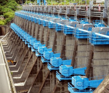 Large Sluice Gates at a Dam clipart