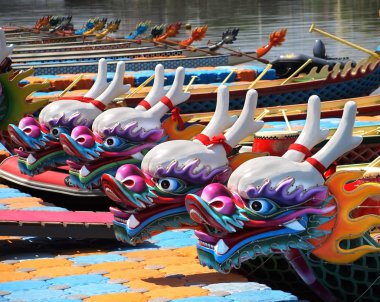 Traditional Dragon Boats in Taiwan clipart