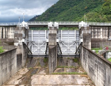 Large Sluice Gates at a Reservoir clipart