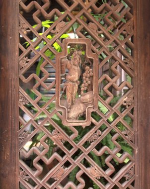 Old Chinese Wooden Lattice Window clipart