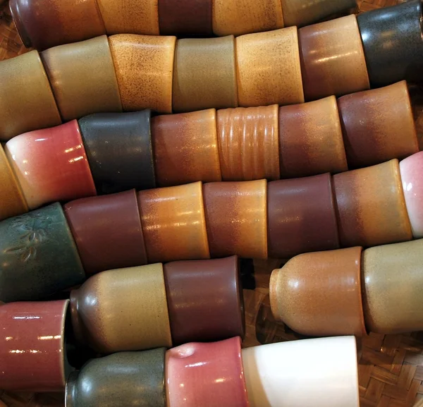 Handmade Ceramic Cups — Stock Photo, Image